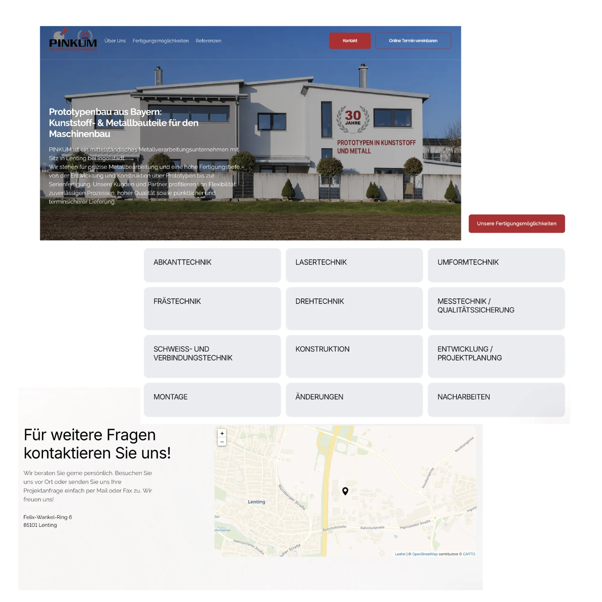 Die neue PINKUM-Website auf mehreren Bildschirmansichten